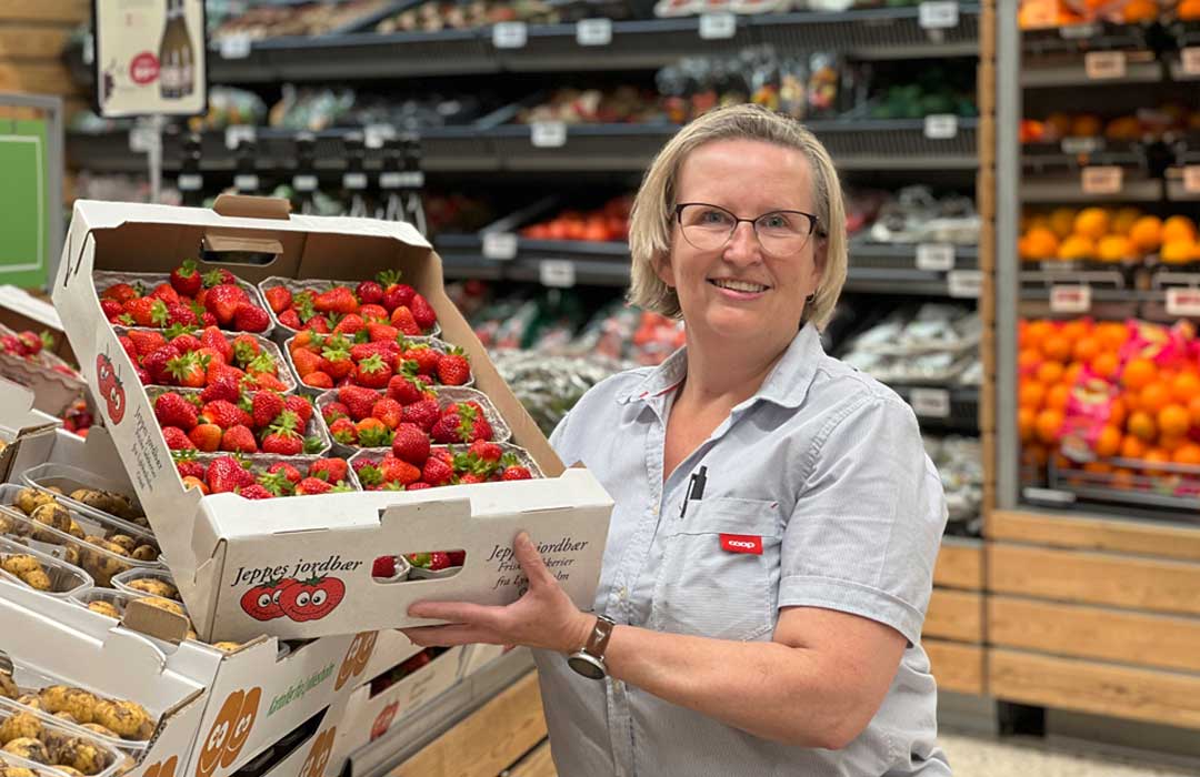 Henriette Nielsen fra grøntafdelingen i SuperBrugsen i Hvalsø